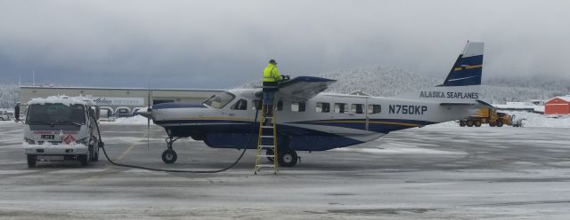 Cessna Caravan (N750KP) - Fueling up at Juneau International Airport, taken Nov, 2015