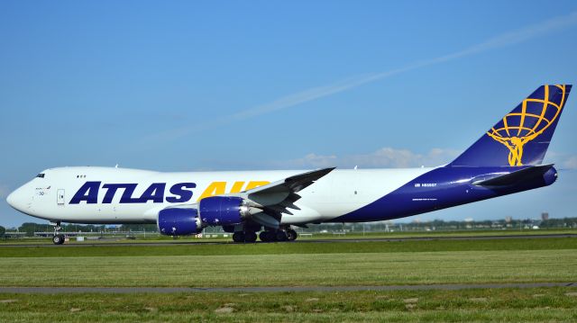 BOEING 747-8 (N859GT) - Atlas Air Boeing 747-87UF departing Polderbaan runway, AMS 17.34 hrs (GMT) 09May25