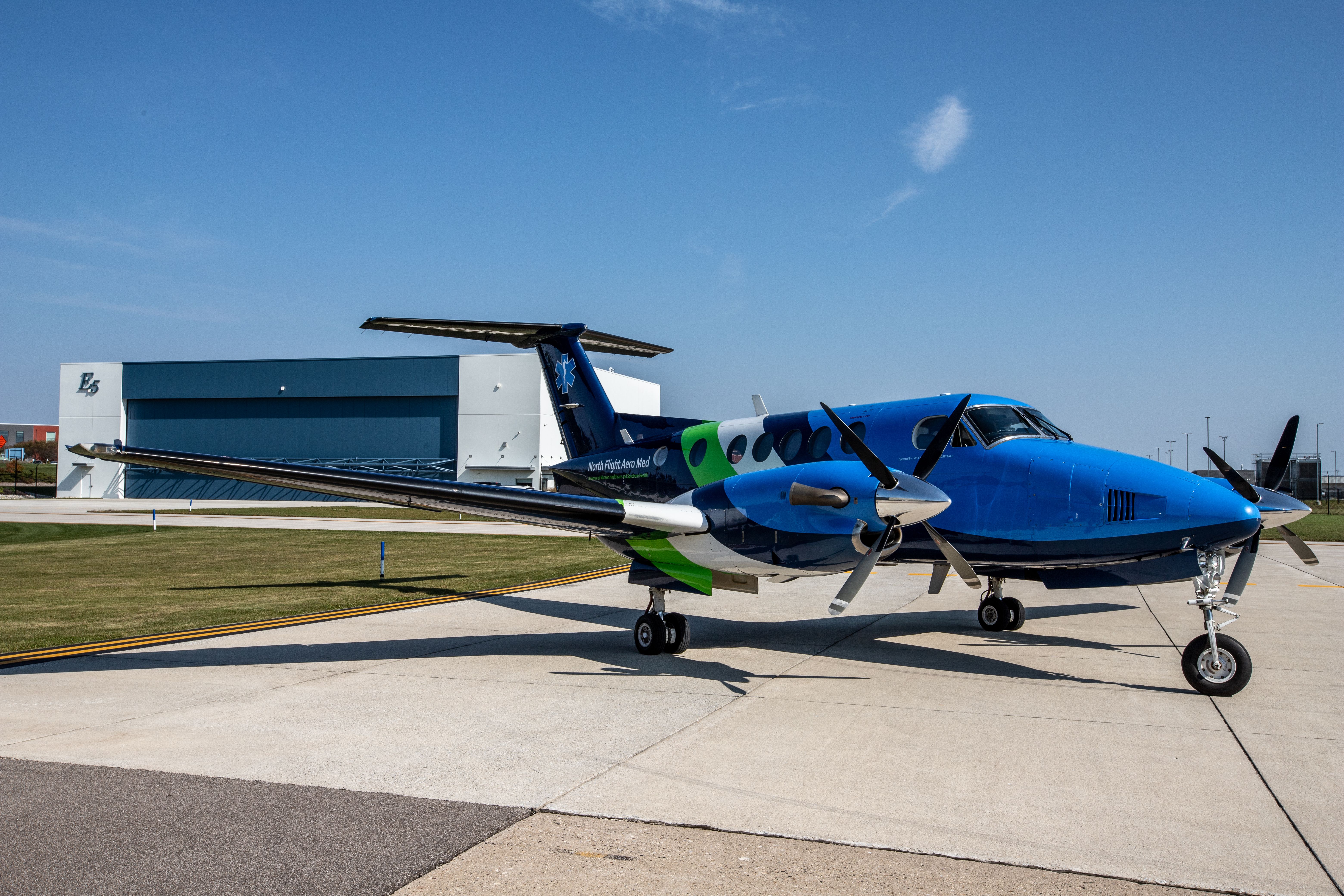 Beechcraft Super King Air 200 (N610TA) - N610TA on the Aeromed Ramp at KGRR