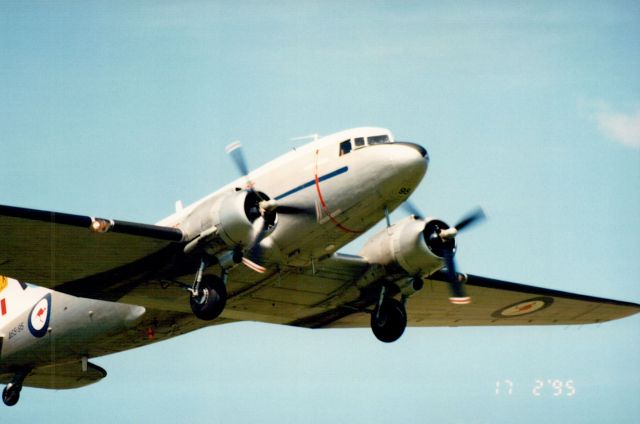 — — - RAAF C-47 airborne at Valleyfield.