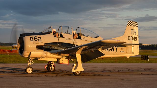 North American Trojan (N862TH) - N862TH North American T28B early Sunday arrival at Thunder Over Michigan, August 2023.