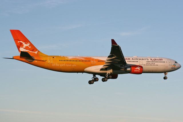 Airbus A330-300 (A7-AED) - "15th Asia Games" livery