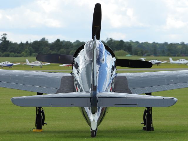 — — - The Brumman Bearcat on static display at Flying Legends 2012.