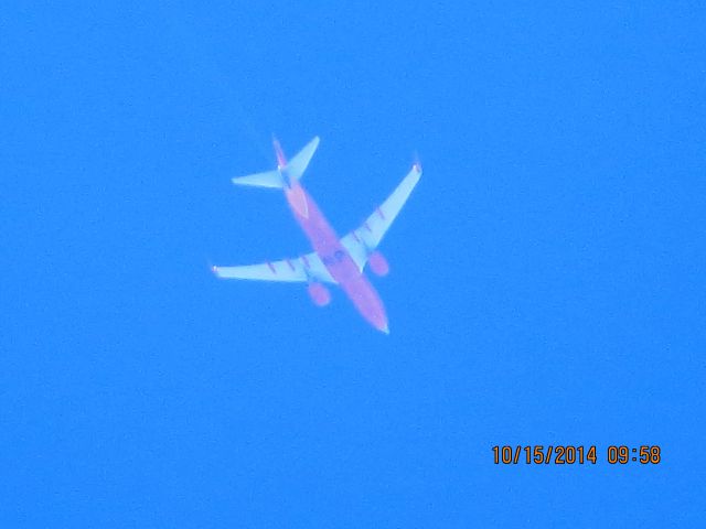 Boeing 737-700 (N793SA) - Southwest flight 574 from ATL to DEN over Southeastern Kansas at 38,000 feet.