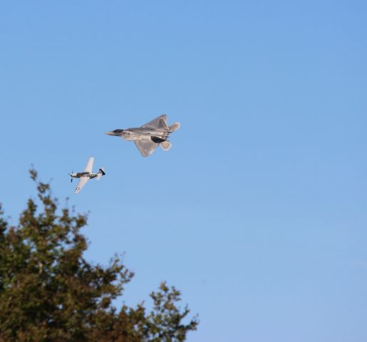— — - Taken from my back yard.br /F22 and P51