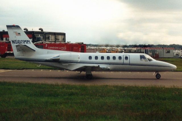 Cessna Citation V (N560MM) - Taxiing to the ramp in Jul-98.br /br /Reregistered N335EJ 21-Jun-00,br /then N92BF 23-Oct-03,br /then N633SA 3-Nov-04,br /then N608BC 11-Jun-11.
