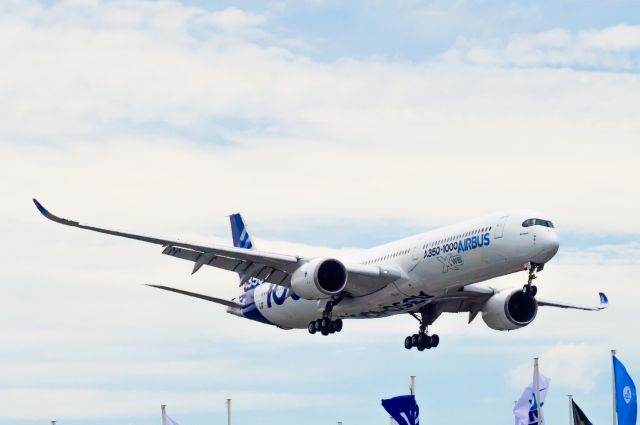 Airbus A350-900 (F-WMIL) - Airbus A350-1000 at the end of her demonstration flight, Paris Air Show 2019.