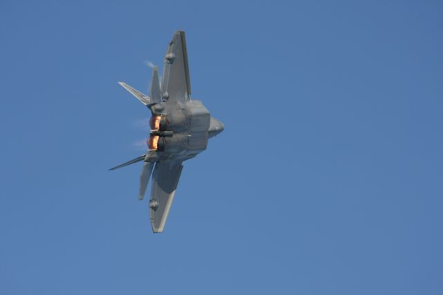 Lockheed F-22 Raptor — - F-22 during USAF Heritage Flight Oshkosh.