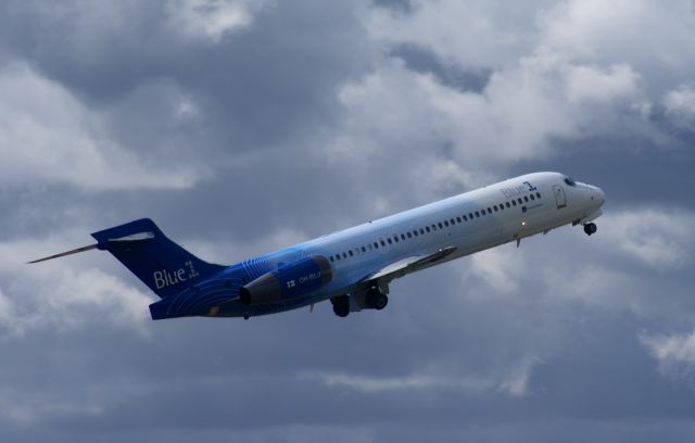 McDonnell Douglas MD-87 (OH-BLJ) - taken climbing out from The Runway Visitor Centre 