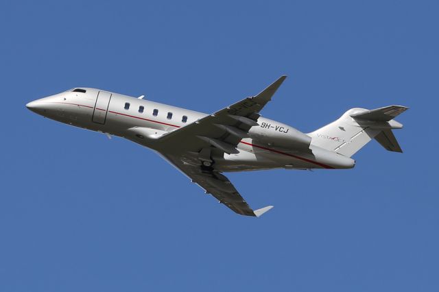 Bombardier Challenger 300 (9H-VCJ) - VistaJet Malta Challenger 300 departing Manchester