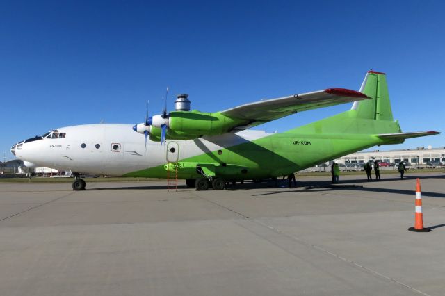 Antonov An-12 (UR-KDM) - interesting Russian freighter on the south cargo ramp in CLE