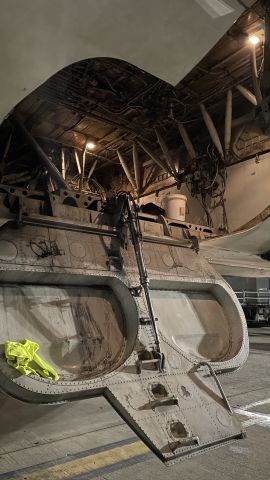 Airbus A300F4-600 (N133UP) - Landing gear compartment opened for electrical/hydraulic maintenance at SGF! Date - December 29, 2022