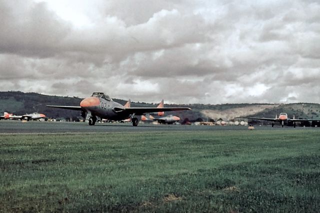 F+W EMMEN Vampire (A79602) - De Havilland Vampires T35s  A79-602 in lead_ 1AFTS Pearce (YPEA)mid to late 1960s