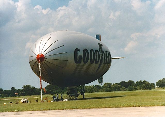 — — - Goodyear Blimp at a CAF Air Show at TSTI Waco TX. KCNW