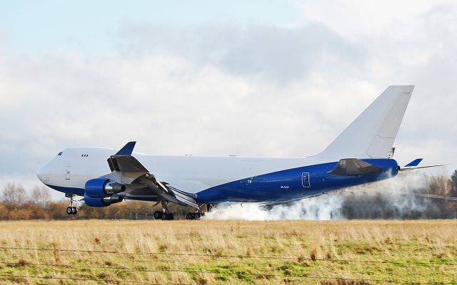 Boeing 747-400 (A6-GGP) - dubai air wing b747-412f a6-ggp landing at shannon 20/11/18.