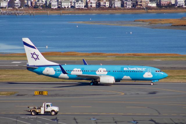 Boeing 737-800 (4X-EKM) - (11/21/2019) Ramla /רמלה, taxies down bravo for a runway 27, departure to VCV (Victorville) to have it's pickle fork repaired/replaced.