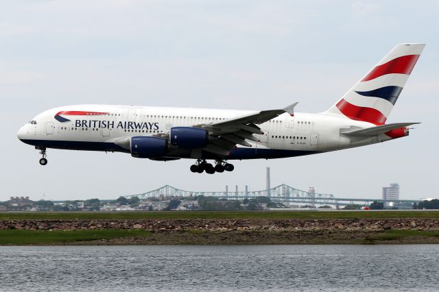 Airbus A380-800 (G-XLEK) - 'Speedbird 13 Golf' arriving from London on 22L