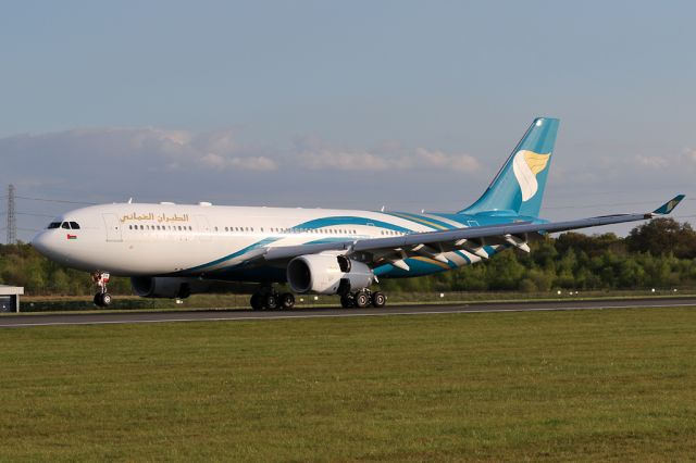 Airbus A330-200 (A4O-DA) - OMA105 landing on the first flight from Muscat to Manchester on May 1st 2017.