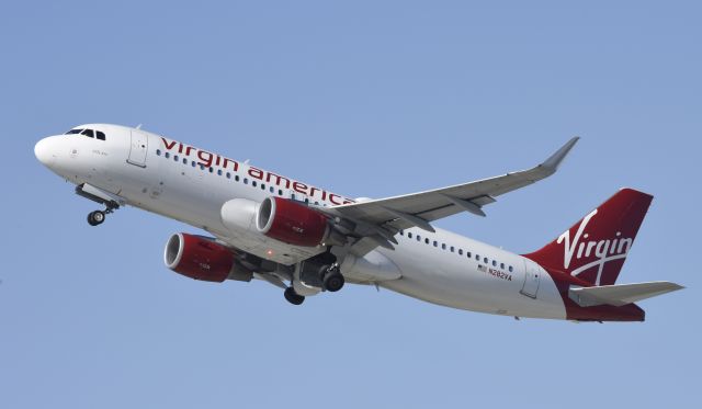 Airbus A320 (N282VA) - Departing LAX on 25L