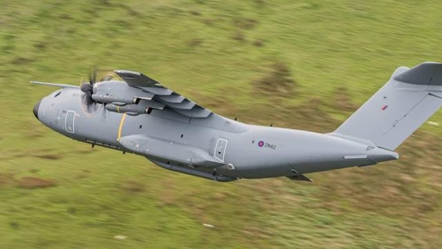 MBB412 — - A400M ZM412 transitioning through the Mach Loop