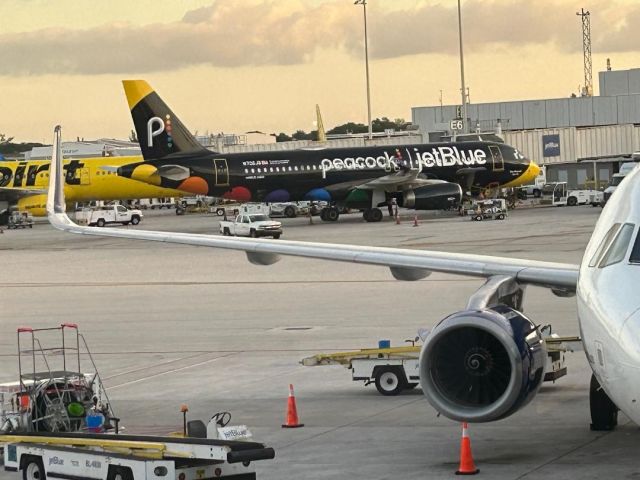 N706JB — - JetBlue 706JB in the Peacock Network livery in FLL getting ready for an early AM departure. 
