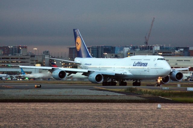 BOEING 747-8 (D-ABYK) - Lufthansa B748 departing BOS for FRA on 8/23/22. The plane diverted the previous night due to mechanical issues while operating EWR-FRA.