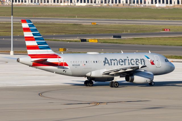 Airbus A319 (N836AW) - Taxiing to 35R for takeoff to PHX. Taken at Terminal A Parking garage.