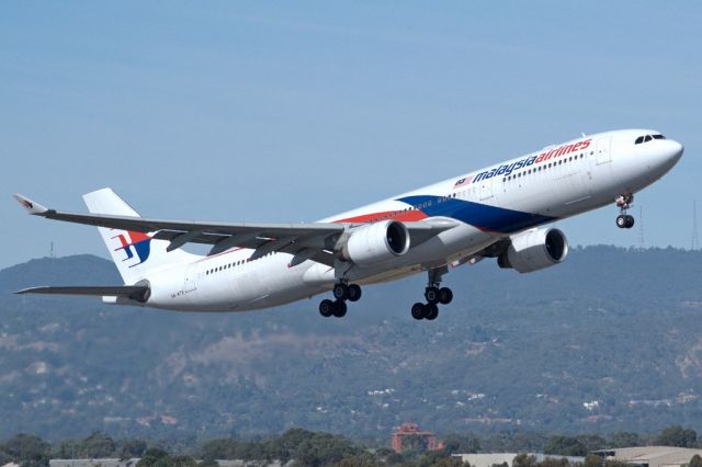 Airbus A330-300 (9M-MTB) - Heading skywards off runway 23 and heading home to Kuala Lumpur, Malaysia. Thursday, 4th April 2013.