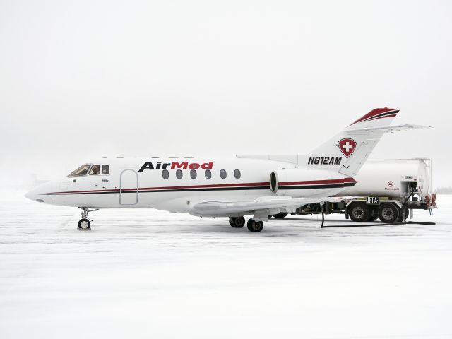 Hawker 800 (N812AM) - I normally respect "no location - blocked aircraft" on flightaware.This was a medvac flight in/out Goose bay. Bad weather with a lot of icing. 19 DEC 2015. I landed myself in a C182 at the same time and picked up a lot of ice.