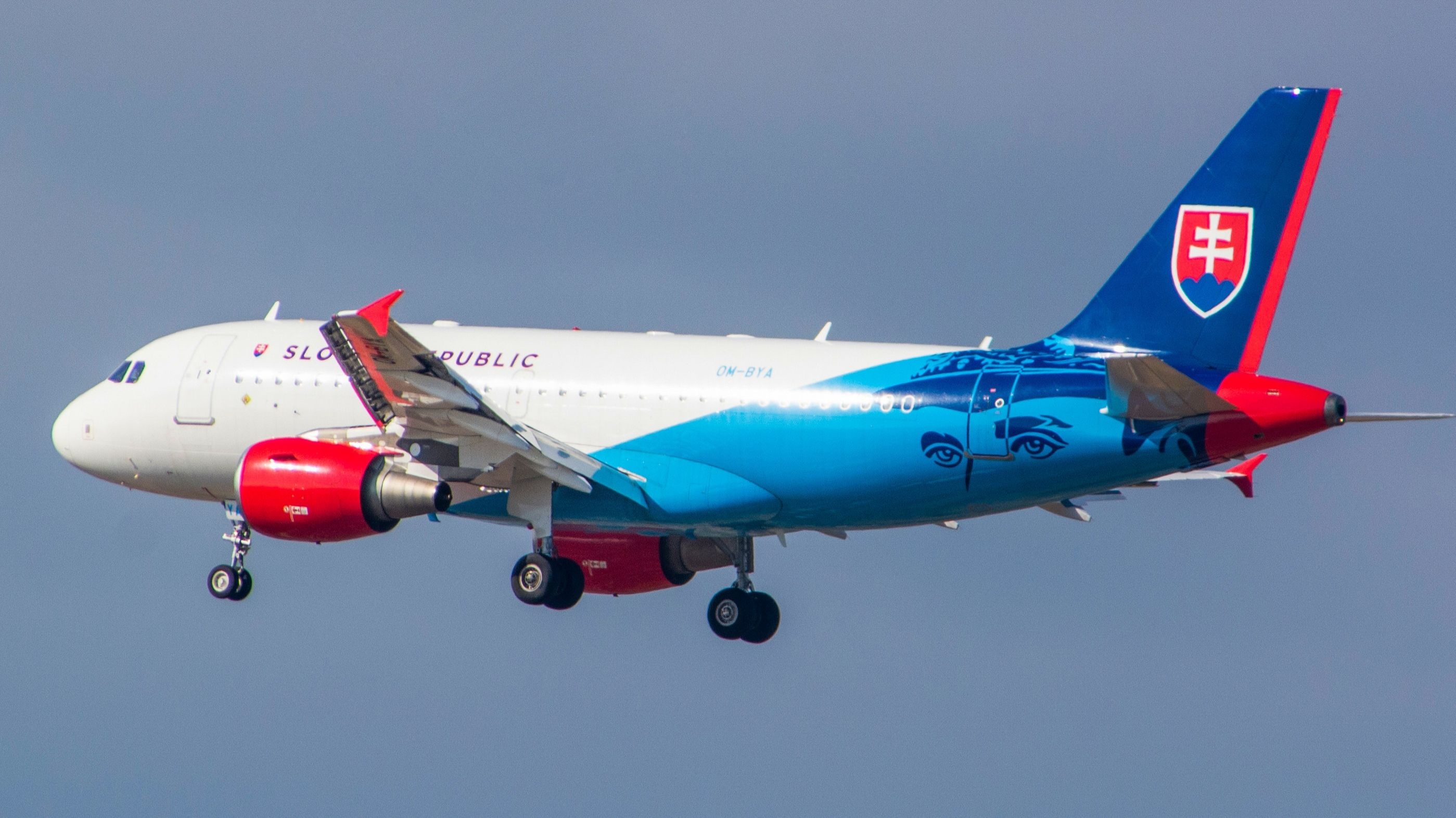 Airbus A319 (OM-BYA) - this livery is so amazing! it was fun to catch it