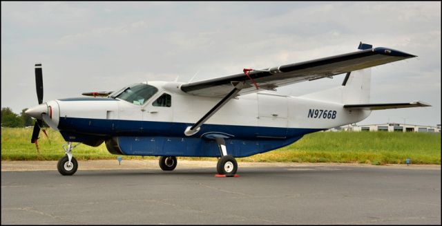 Cessna Caravan (N9766B) - Boxer 1571 parked on the Merced Regional Airport ramp