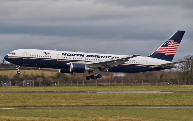 N764NA — - north american 767 n764na about to land at shannon 5/3/14.