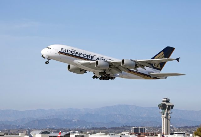 Airbus A380-800 (9V-SKJ) - East Imperial ave LAX