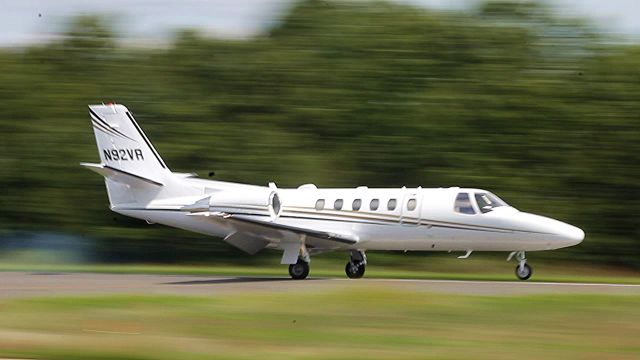 Cessna Citation II (N92VR) - Just after setting down on runway 20