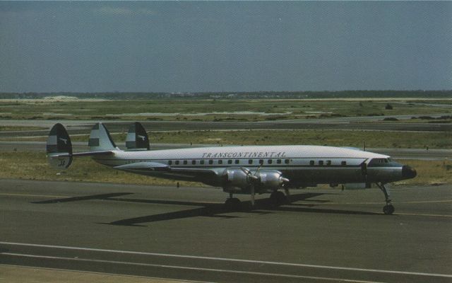 Lockheed EC-121 Constellation (LK-EZH) - scanned from postcardbr /Transcontinental L1049