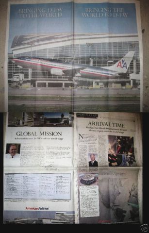 Boeing 737-800 — - THIS IS A 32 PAGE COLOR NEWSPAPER SPECIAL ABOUT AMERICAN AIRLINES IN DALLAS AND THEIR NEW TERMINAL. THIS DALLAS MORNING NEWS FROM APRIL, 2005. NEVER READ AND IN MINT CONDITION. For sale on eBay under eBay user: tracysplace4nascar