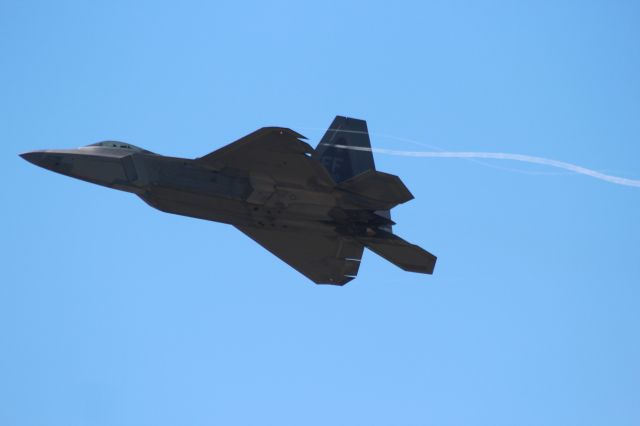 Lockheed F-22 Raptor — - One of the nearly dozen F-22s at Volk Field for August's Operation northern Lightning.br /br /Raptor departing on Runway 9.