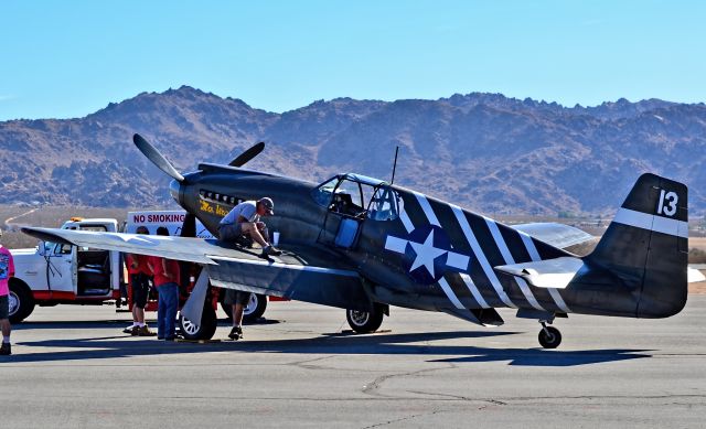 North American P-51 Mustang (N4235Y) - 1943 North American P-51A Mustang l (S/N 43-6251/N4235Y) "Mrs. Virginia" Planes of Fame Air Museum - Apple Valley Airport (APV) (KAPV)br /California, USAbr /TDelCorobr /Apple Valley Air Show 2014br /October 11, 2014