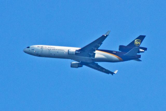 Boeing MD-11 (N270UP) - Subject aircraft, operating as UPS5518, photographed at 1754HrsEDT on 24-Aug-2018, over Northern New Jersey.