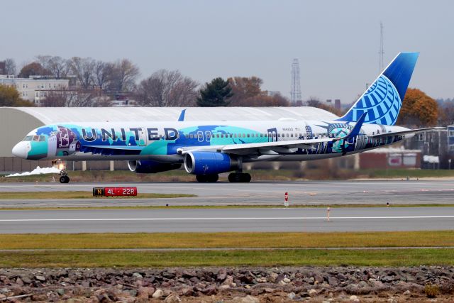 Boeing 757-200 (N14102) - United's 'Her Art Here New York / New Jersey' special livery holding for departure