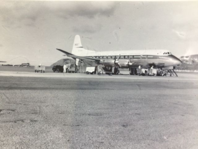 VICKERS Viscount (ZK-XXX) - Image, (8cms  x 5.5cms ) taken by my father and possibly on a Box Brownie camera! I believe the aircraft is at Rongatai/Wellington Airport in the 1960s.