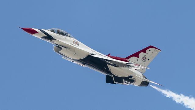 Lockheed F-16 Fighting Falcon — - T'bird at Daytona 500 last Sunday 17 Feb 2019