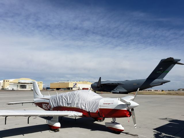 Piper Saratoga (N624DP) - Hanging with the big boys at the FBO