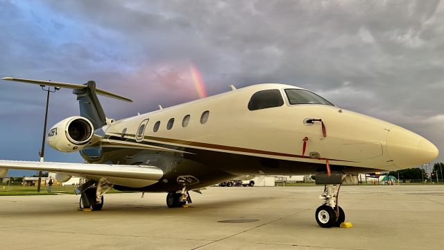 Embraer Legacy 450 (N405FX) - Some of my favorite pics I’ve taken in a while. N405FX, a 2016 Embraer Legacy 450, posing in-front of a rainbow during golden hour. 8/3/22. 