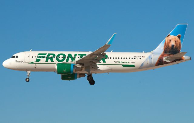 Airbus A320 (N227FR) - My first capture of Frontiers newest livery!