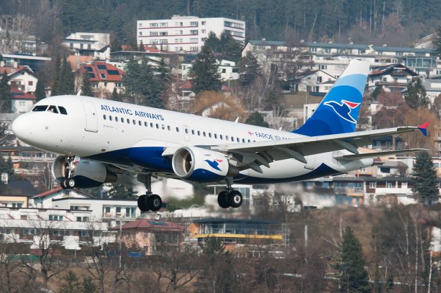 Airbus A319 (OY-RCG) - About to land at Innsbruck, Feb 2013.