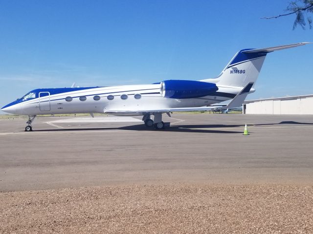 Gulfstream Aerospace Gulfstream IV (N146BG) - Took by Helicopters and More on YouTube! Standing behind the Sky Rider cafe.