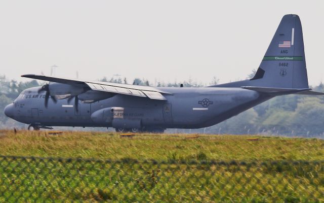 Lockheed C-130 Hercules (01-1462) - usaf channel islands california ang c-130j 01-1462 landing at shannon 11/9/14.