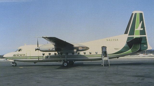 FAIRCHILD HILLER FH-227 (N4235A) - scanned from postcardbr /Air North