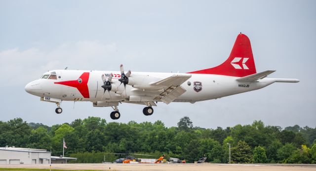 Lockheed P-3 Orion (N662JD) - Beautiful P-3 doing some touch and goes at Columbia Metropolitan Airportbr / 5-20-2025